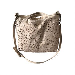 Vintage Errelleventidue Italian Leather Lazer Cut XL Handbag